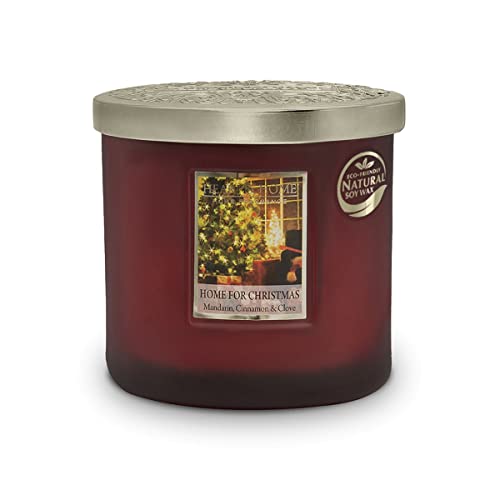 Duftkerze Ellipse, 2 Dochte, 220 g / 40 h, Modell Weihnachten am Feuer (Mandarine, Zimt und Nelken) Heart & Home von Heart & Home