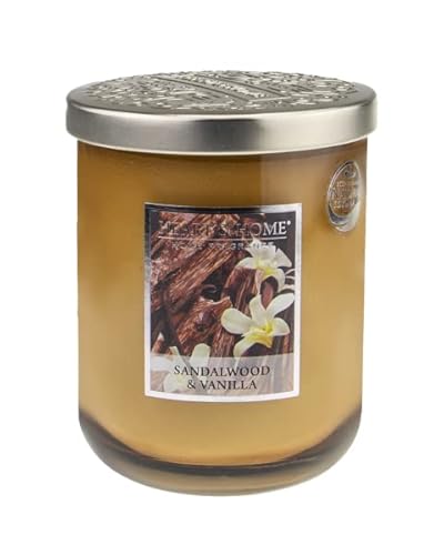 Heart & Home Duftkerze, groß, 340 g, Sandelholz und Vanille- Sandalwood&Vanilla Grundpreis (97,03 € / 1 Kilogramm) von Heart & Home