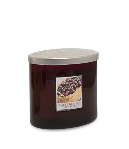 Heart & Home Ellipse Kerze mit 2 Dochten, Sweet Black Cherries von Heart and Home