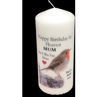 Robin Personalisierte Erinnerungs-Geburtstags-Kerze Beerdigung Erinnerungs-Andenken von HeartGiftDesigns