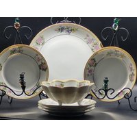 Royal Nippon Dish Set, Handbemaltes Handdekorierter Servierteller, Süßigkeitenteller Und 5 Teller von HeartOldStuff