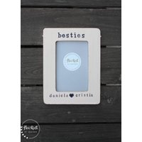 Besties Personalisierter Bilderrahmen Beste Freunde Rahmen Freundin Geschenk Distressed Rustikaler Für Freund Bff von HeartfeltByHeatherDS