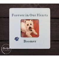 Forever in Our Hearts Hunderahmen - Mitleid Geschenk Haustier Erinnerung Rahmen - Verlust Geschenke - Hundemama Geschenk - Fell Babyrahmen - Rainbow von HeartfeltByHeatherDS