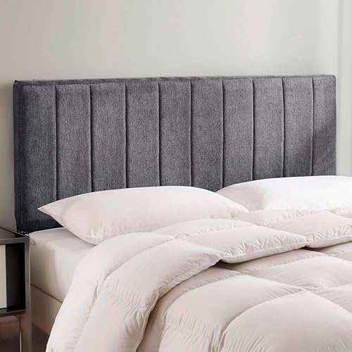 Gepolstertes Queen-Kopfteil – einfach zusammenzubauen, Kanalgenähtes Kopfteil in Queen-Size-Größe – Wandmontiertes Kopfteil mit 3D-schalldichten Wandpaneelen zum Abziehen und Aufkleben, schwimmende von Hearth & Harbor