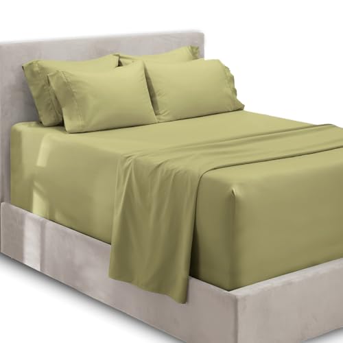 Hearth & Harbor 4 Piece Bed Sheet Set Extra Deep Pocket, Fits Mattress from 18-24 inces Depth, Twin XL, Sage von Hearth & Harbor