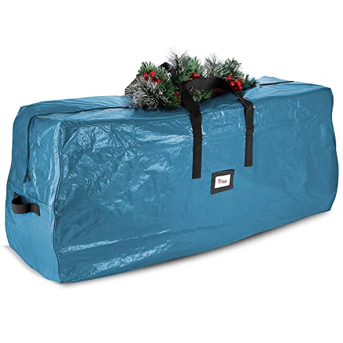 Hearth & Harbor Weihnachtsbaum-Aufbewahrungstasche - wasserdichte Weihnachtsbaum-Aufbewahrungsbox - wasserdichte Weihnachtsbaumtasche mit verstärkten Griffen & Doppelreißverschluss - PE-Kunststoff - von Hearth & Harbor