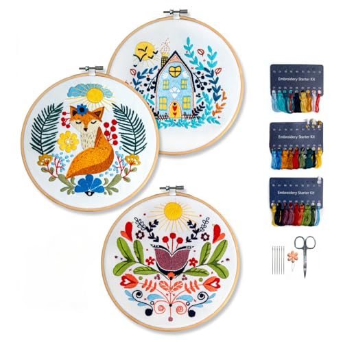 Hearthfire Hygge Stickset für Anfänger, skandinavische Volkskunst, Anfänger, Stickset für Erwachsene, Fuchs, Haus, Blume, Kreuzstich-Sets für Anfänger, Nadelspitzen-Sets für Erwachsene Hearthfire Hygge Stickset für Anfänger, skandinavische Volkskunst, Anfänger, Stickset für Erwachsene, Fuchs, Haus, Blume, Kreuzstich-Sets für Anfänger, Nadelspitzen-Sets für Erwachsene von Hearthfire Hygge