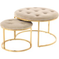 Hearthome & Living | Set mit 2 Poufs Becky von Hearthome & Living