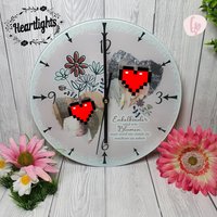Personalisierte Wanduhr Aus Glas Glasuhr Mit Persönlichem Foto Individuell Gestaltet Fotouhr Name Spruch Sublimiert Kinder Enkelkinder von Heartlightsgeschenke