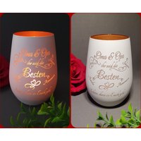 Windlicht Beste Oma Opa Großeltern Danke Lasergraviert Mit Wunschspruch Name Leuchtendes Glas Geschenk Muttertag Gravur Vase Kerzenhalter von Heartlightsgeschenke