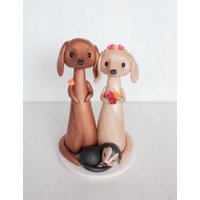 Dackel Hochzeit Cake Topper - Hund, Dachs Figur Von Heartmade Cottage von HeartmadeCottage