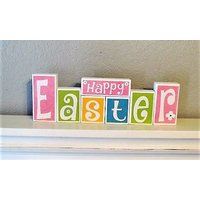 Frohe Ostern Zeichen - Willkommen Frühling Reversible Blöcke Vinyl-Buchstaben-Blöcke Rustikale Holz Schrift von HeartnHandsTreasures
