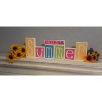 Hallo Sommer Zeichen - Blöcke Vinyl-Buchstaben-Zeichen Vinyl-Buchstaben-Blöcke Holzblöcke Sommer-Dekor Home Decor Scrapbook Papier Hallo Sommer Zeichen - Blöcke Vinyl-Buchstaben-Zeichen Vinyl-Buchstaben-Blöcke Holzblöcke Sommer-Dekor Home Decor Scrapbook Papier von HeartnHandsTreasures