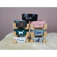 Fressnapf | 400Ml 1800Ml Einzeln Futternapf Personalisiert Hund Katze Bambushalter Futterstation Rutschfest Geschenkidee von HeartsForDesigns