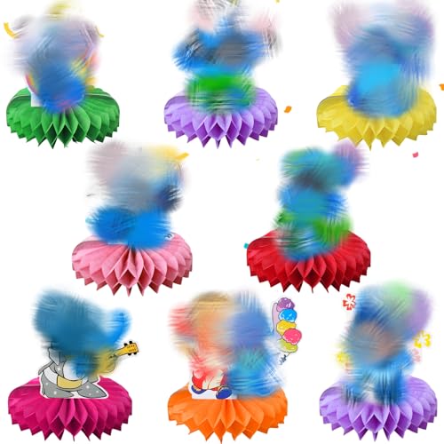 Tischdeko Geburtstag, 8 Stück Cartoon Themen Honeycomb Dekorationen Geburtstagsdeko Tischdekoration Geburtstag Mädchen Kindergeburtstage Party Tischdeko für Geburtstag Kinder von Heartsking