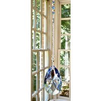 Blauer Kristall Suncatcher Prisma, Fensterschmuck, Hängende Fensterdekoration Mit Swarovski Kristallen - "Leigh" von HeartstringsByMorgan