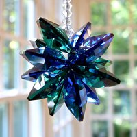 Crystal Car Charm, Swarovski Für Zuhause Oder Auto in Grün Und Marine, Stern Cluster Rückspiegel - "Preston" 15, 5" Lang von HeartstringsByMorgan