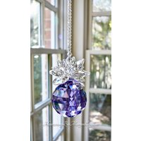 Purple Rainbow Maker Made With Swarovski Crystal Ball & Beads, Suncatcher, Hanger For Your Window - "Juliette" von HeartstringsByMorgan