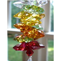 Swarovski 45mm Kristall Blatt Mit Oktagonen in Medley Der Herbstfarben - Klares Prisma, Fenster Aufhänger, Regenbogen Maker "Herbst" von HeartstringsByMorgan