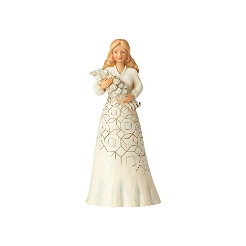 Heartwood Creak 6001559 Figur Heartwood Creek Damen Blumen Blumenstrauß, Kunstharz, Beige, 16,5 x 7,6 x 16,5 cm von Enesco