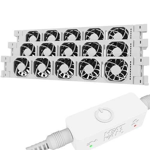 Heatfan 5 Heizkörper ventilator - Heizkörperlüfter mit WiFi-App flüsterleise <20 dB, spart bis 30% Heizkosten, einfache Montage, universell lange Lebensdauer, für Heizkörper 170-230cm - 3 Stück Weiß von Heatfan