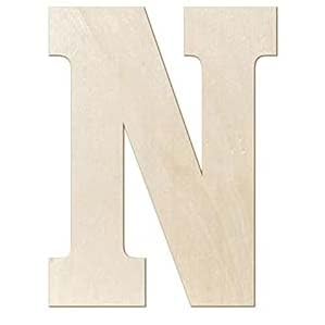 15,2 cm große Buchstaben aus Kiefernholz, unlackierte Holzbuchstaben für Wand, Weihnachtsdekoration, stehende Buchstaben, Scheiben, Schild, Dekoration (N) von Heather's cf