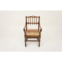 Antiker Armlehnstuhl Aus Geschnitzter Eiche Im Wainscot-stil, Schottland 1910 -F-1158 von Heatherantiques24