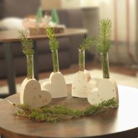Holzherz Vase 4Er Set von HeathersDekoShop