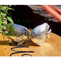 Poly Fisch Stehend Silber Poly Fisch Stehend Silber von HeathersDekoShop