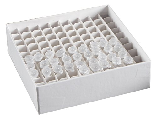 Heathrow Scientific HD120221 Kryobox für 0.5 mL Röhrchen, Karton, 100 Wells, Weiß (10-er Pack) von Heathrow Scientific