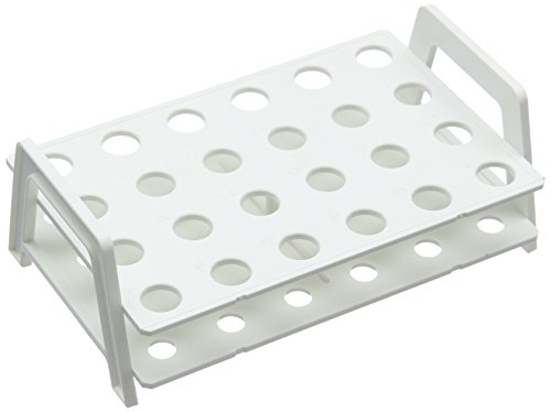 Heathrow Scientific HD120242 Microtube Rack für 1.5/2.0 mL Röhrchen, verstärktem Nylon, 24 Well, 143 mm Länge x 90 mm Breite x 52 mm Höhe, Weiß (8-er Pack) von Heathrow Scientific