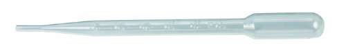 Heathrow Scientific HD206372B Transferpipette, 1 Weg, Steril, Polyethylene, 2 mL Arbeitsvolumen, 0.5 mL Graduierung, 155 mm Länge, Durchsichtig (500-er Pack) von Heathrow Scientific