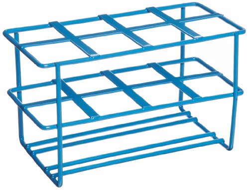 Heathrow Scientific HD232461 Gefäßständer für 50 mL Röhrchen, Epoxy beschichteter Stahl, 147 mm Länge x 80 mm Breite x 89 mm Höhe, Blau von Heathrow Scientific
