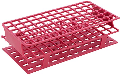 Heathrow Scientific HD27552D OneRack Reagenzglasgestell, Polypropylene, Full Size, 16 mm Röhrchen, 127 mm Länge x 250 mm Breite x 70 mm Höhe, Rot von Heathrow Scientific