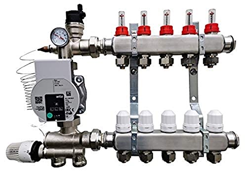 Festwertregelset/Temperaturregeleinheit für Fußbodenheizung mit Pumpe WILO (10 Kreise) von Heating-Instal