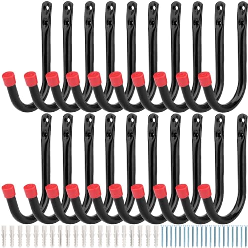 20 Stück robuste Garagen-Aufbewahrungshaken, Garagenaufbewahrung, J-Haken für die Organisation von Gartengeräten, Bulk Items von Heavdace