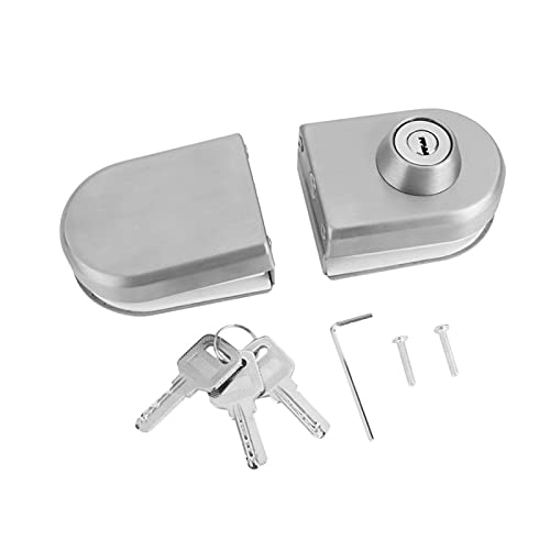 10~12 mm Glastürschloss, Edelstahl-Glastür-Diebstahlschutz-Sicherheitsschloss mit Schlüsseln für Das Badezimmer zu Hause Im Hotel von Heaveant