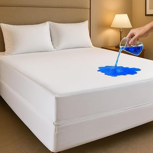 Heaven High Hochwertiger wasserdichter Matratzenschoner – Bettwanzen- und milbendicht, mit Reißverschluss für Super-Kingsize-Betten (182 x 200 + 30 cm) von Heaven High
