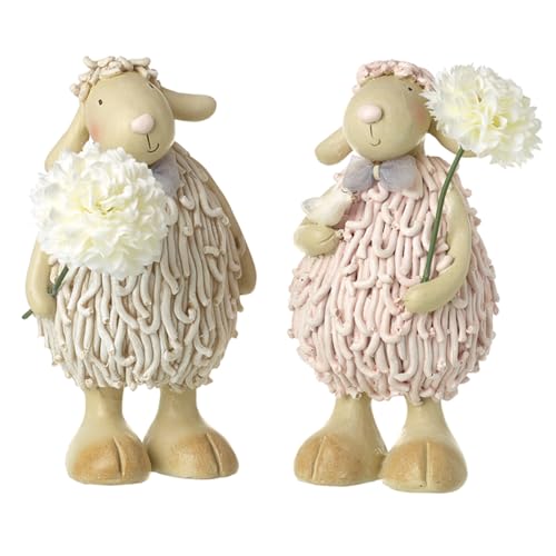 Heaven Sends 2er Set Creme und Rosa Schaf mit Blumen Osterdeko von Heaven Sends