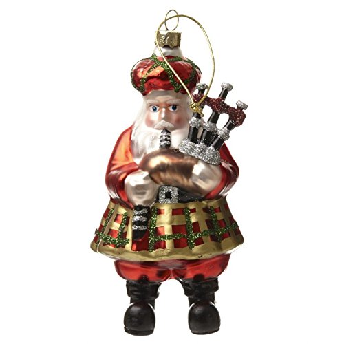 VINTAGE TREE ORNAMENTS - VINTAGE SCOTTISH SANTA WITH BAGPIPES von Heaven Sends