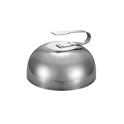 Teppanyaki Deckel 30cm Edelstahl Speiseglocke Servierglocke Käseglocke Burger Cloche Haube Tortenglocke Fliegenhaube Tellerglocke mit Griff für Pizza Steak Cheese Hamburger Grill Zubehör von Heavy