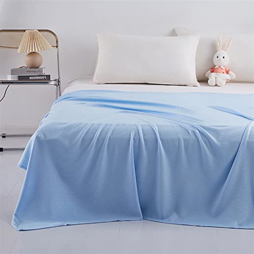 Heavyoff Bambusfaser Kühldecke, Selbstkühlend Sommerdecke mit Q-Max 0,43 Kühlfasern aus natürliche Bambus Tagesdecke Weiche Wohndecke für Kinder und Erwachsene Blau, 200x230cm von Heavyoff