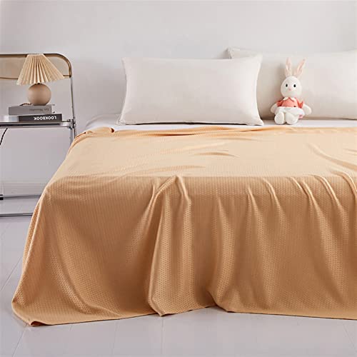 Heavyoff Bambusfaser Kühldecke, Selbstkühlend Sommerdecke mit Q-Max 0,43 Kühlfasern aus natürliche Bambus Tagesdecke Weiche Wohndecke für Kinder und Erwachsene Khaki, 150x200cm von Heavyoff