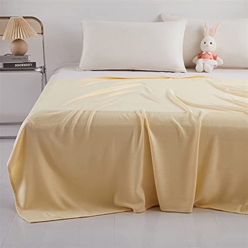 Heavyoff Bambusfaser Kühldecke, Selbstkühlend Sommerdecke mit Q-Max 0,43 Kühlfasern aus natürliche Bambus Tagesdecke Weiche Wohndecke für Kinder und Erwachsene Gelb, 180x200cm von Heavyoff