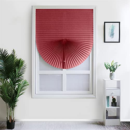 Heavyoff Faltjalousie Plissee Faltrollo Ohne Bohren mit Selbstklebend Thermo-Plissee Blickdicht für Fenster und Tür Sichtschutz und Sonnenschutz 60x150cm/23.6" W x 59" H Rot von Heavyoff