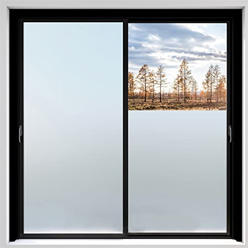 Heavyoff Fensterfolie Blickdicht Sichtschutzfolie Fenster Selbsthaftend, Milchglasfolie Statisch Haftend Folie, UV Schutzfolie Glasfolie für Badezimmer Zuhause Büro, weiß matt, 60x200cm von Heavyoff