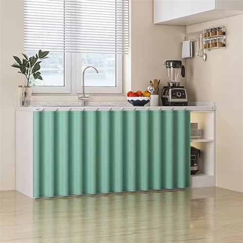 Heavyoff Kurze Fenstervorhänge, Verdunkelungsvorhang für Küche Fenster, Thermische Fensterbehandlung für Cafè Wohnzimmer Landhaus Grün A, 70x80cm(B x H) von Heavyoff