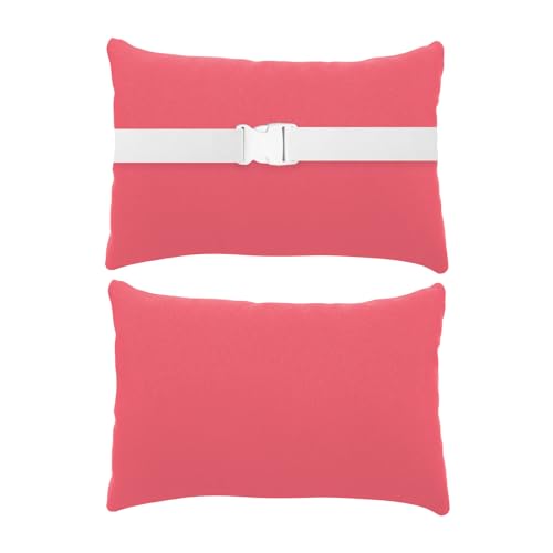 Heavyoff Lineshading Kopfkissen für Chaiselongue mit Gurt, wasserdicht, Nackenkissen, Kopfstütze mit verstellbarem Gummiband für Pool, Heißes Rosa von Heavyoff