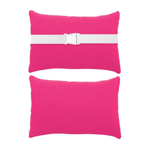 Heavyoff Lineshading Kopfkissen für Chaiselongue mit Gurt, wasserdicht, Nackenkissen, Kopfstütze mit verstellbarem Gummiband für Pool, Rosenrot von Heavyoff