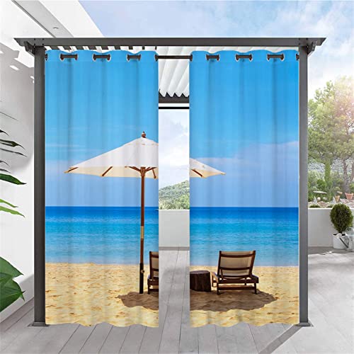 Heavyoff Outdoor Vorhänge Wasserdicht, Wetterfest Sichtschutz Terrasse Sonnenschutz für Balkon Veranda Pergola Gartenlaube 1 Stück, Stil 19, 117x160cm von Heavyoff